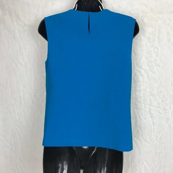 Diane Von Furstenberg. Stunning Blue Sleeveless Blouse Size 4 - Picture 5 of 9